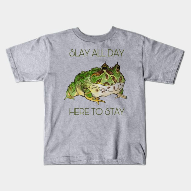 Slay All Day, Pacman Frog Kids T-Shirt by JJacobs